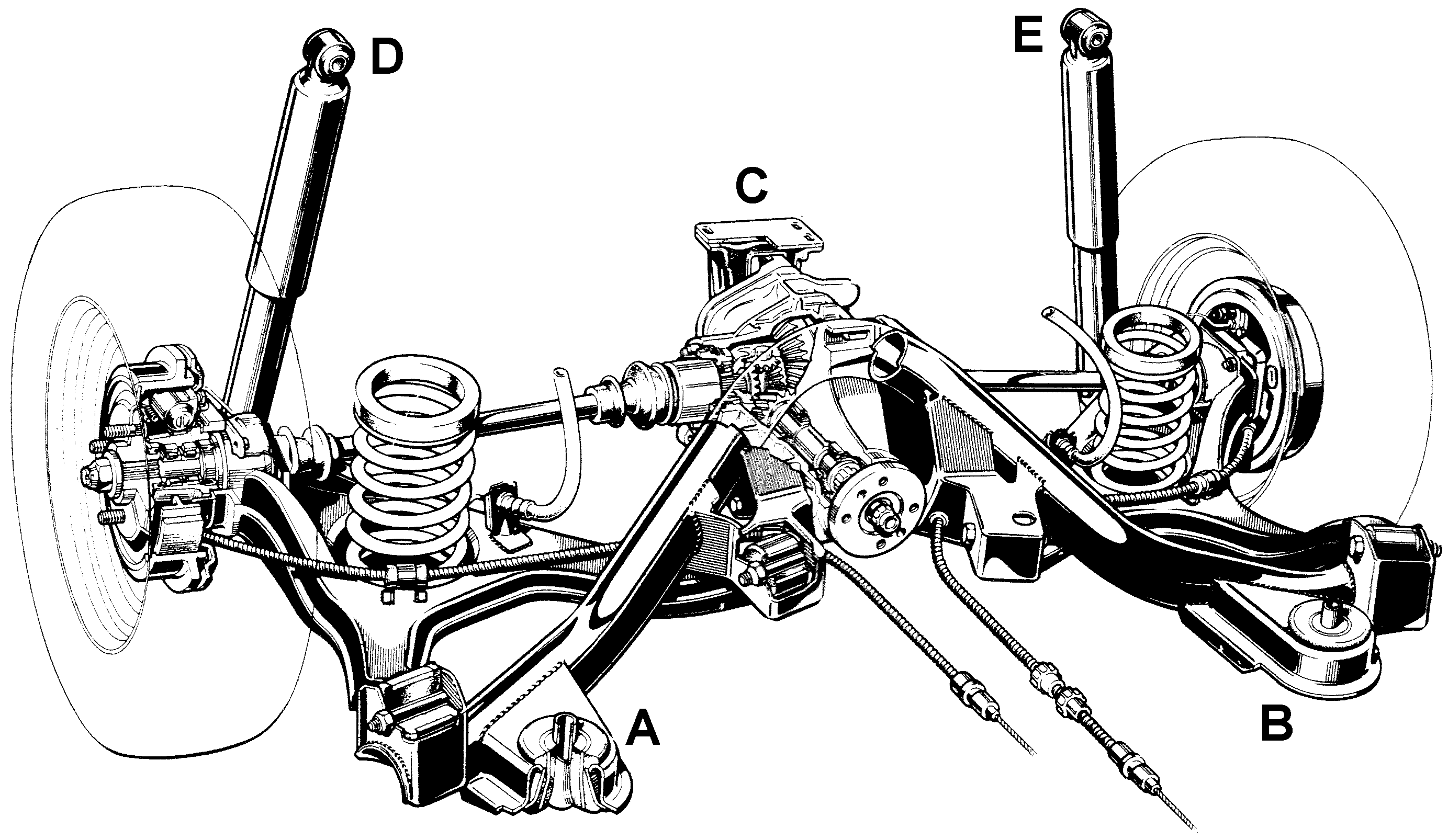 Drawing of Sierra rear suspension