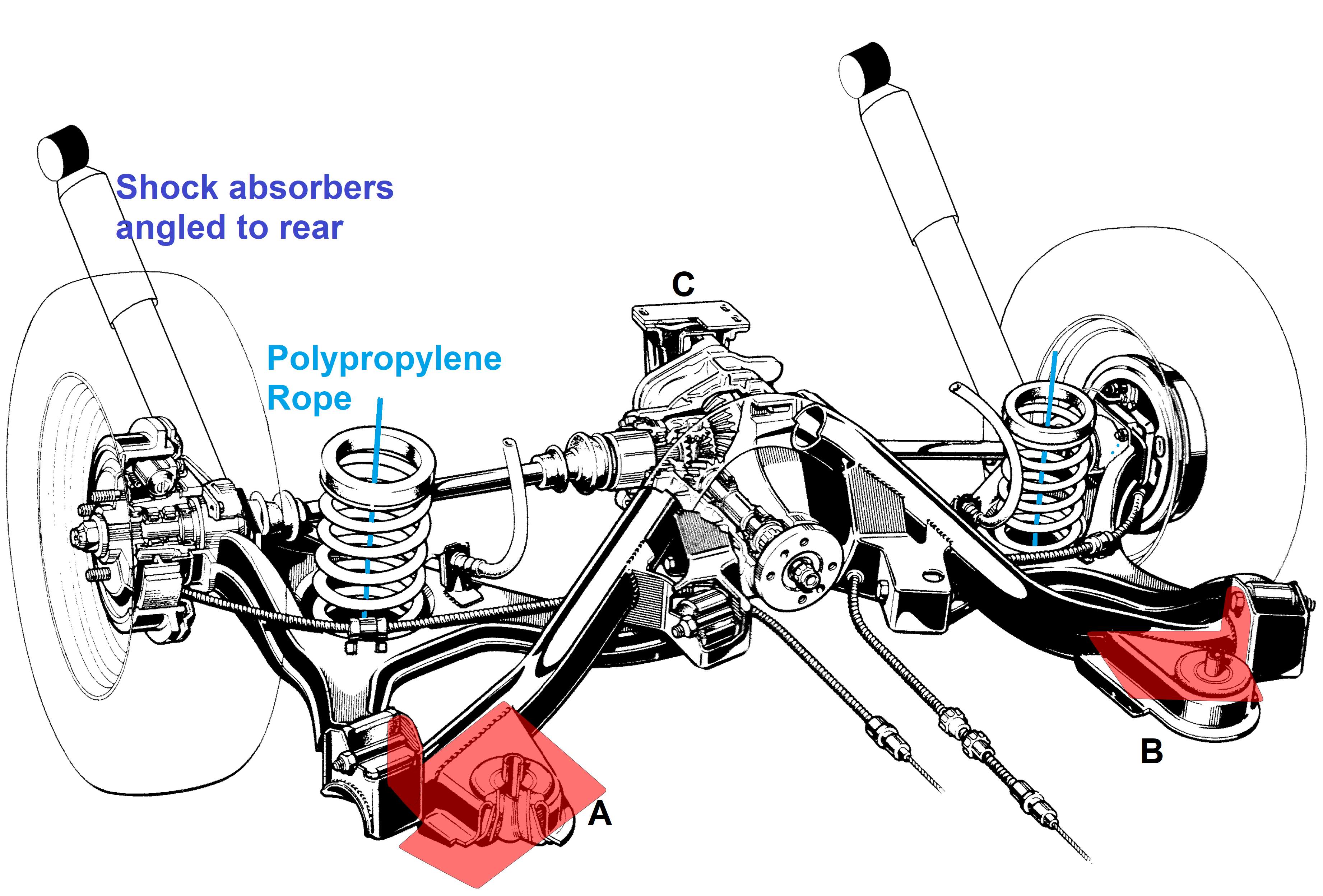 Drawing of Exmo rear suspension